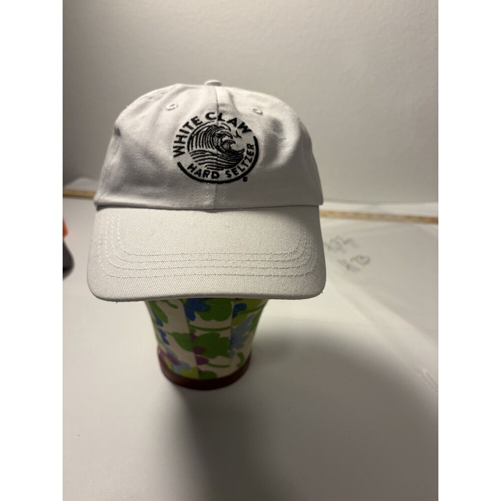 White Claw Slideback Baseball Cap White One Size Adjustable Embroidered